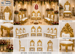 Elegant Sankheda Vedi Chair Set for Hindu Weddings Luxurious Indian Wedding Low Seating Mandap Chairs Set For Hindu Weddings - Product Image 6