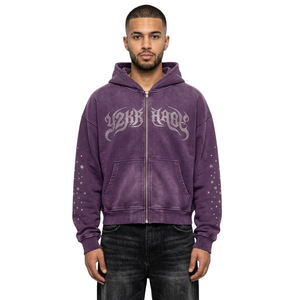 Sudadera con capucha de felpa francesa de dos tonos, lavada, con corte y costuras, hombros caídos, holgada, con lavado ácido, informal de invierno - Product Image 4