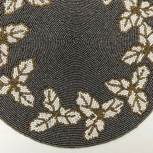 Wholesale Needlework Customized Vintage Solid Beaded Placemat for Wedding Home Use Eco-Friendly Durable by glowin fashion - Product Image 3