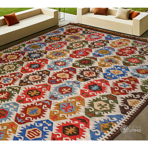 Alfombra Kilim de Hilo PET Reciclado RTS, Tejido Panja, Tejido Plano, para Interiores y Exteriores, Suministro Directo de Fábrica - Product Image 5