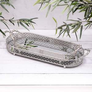 Modern Square Metal Structure <b>Mirror</b> Base Serving Tray Luxury Hotel Restaurant Food Presentation Display - Product Image 6