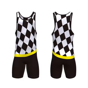 Red Wrestling <b>Singlet</b> Sleeveless Moisture Wicking Polyester Athletic Wear Regular Fit All Seasons Solid Color Wrestling <b>Singlet</b> - Product Image 1