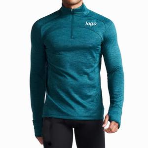 Camisetas de Gimnasio para Hombre de Manga Larga con Cierre de Cremallera, Diseño Nuevo, Secado Rápido, Corte Ajustado, Orificios para Pulgares y Tira Reflectante - Product Image 1
