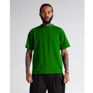 T-shirt en coton vert foncé pour homme, coupe classique, col rond, manches courtes, couleur unie, style décontracté - Product Image 5