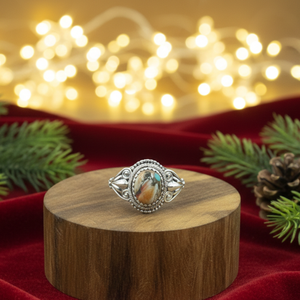 Pure 925 Sterling Silver Oyster Turquoise <b>Ring</b> Gold Yellow Plated Handmade Vintage Boho <b>Statement</b> Adjustable Women Jewelry Her - Product Image 5
