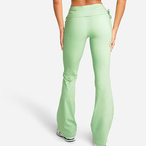 Leggings évasés taille mi-haute pour femmes, élastiques, compressifs, sans coutures, unis, pour le yoga et le sport, effet push-up, écologiques, vente en gros - Product Image 2