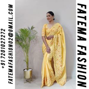 Premium Handwork Designer Party Wear Saree Collection Seda adornada con hermoso borde Encaje Trabajo Ropa India pakistaní - Product Image 2