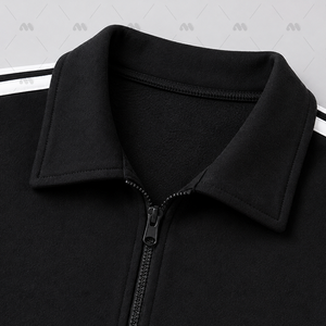Conjunto Deportivo para Hombre, Negro, Transpirable, Poliéster/Algodón, Color Sólido, Manga Larga, Cierre Frontal con Cremallera, Estilo Deportivo, Ropa Casual de Primavera - Product Image 4