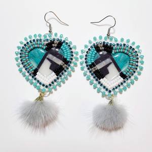 Pendientes de cuentas de cristal con diseños artísticos para un look bohemio chic y ajuste cómodo - Product Image 5