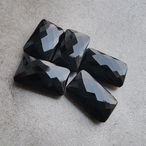 Piedra Preciosa de Ónix Negro Natural, Corte Briolette, Rectangular, Calibrada, para Joyería - Product Image 5