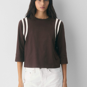 Summer New Casual Loose Fit Women's <b>Top</b> Round Neck Short Sleeve 3/4 Sleeve 100% Cotton Breathable Women Three Quarter Sleeve Tee - Product Image 2