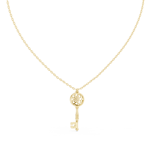UNIQUE KEY LAB GROWN DIAMOND <b>PENDANT</b> SET IN 18KT <b>SOLID</b> YELLOW <b>GOLD</b> FOR ENGAGEMENT PARTY VALENTINE GIFT GLAM EVENT DAILY WEAR - Product Image 3