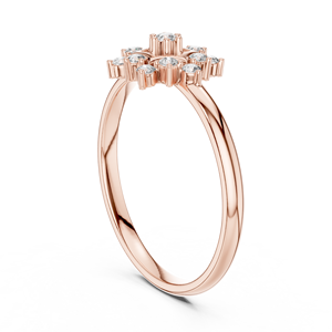 Bague Fleur Flocon de Neige en Or Rose avec Diamant de Laboratoire pour Femme – Idéale pour Fiançailles, Mariage, Anniversaire, Fête, Promesse – Cadeau Bijou - Product Image 2