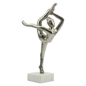 Jaffs Exports – Sculpture de ballerine en aluminium argenté, 32 cm H x 8 cm L x 16 cm P, faite à la main, moderne et écologique, pour la maison ou le bureau - Product Image 1