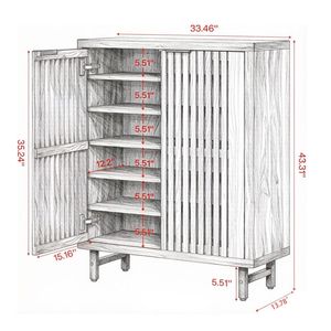 Mobiletto Portascarpe Moderno in MDF con Stabilità Regolabile e Piedini, Salvaspazio per Soggiorno, Stile Semplice e Rustico - Product Image 3
