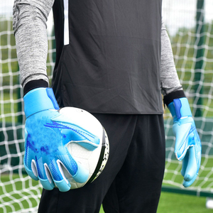 Football Goalkeeper Gloves Full Finger Latex Material Non Slip Breathable Adjustable Wrist <b>Strap</b> Unisex Sports Powerful Catch - Product Image 3