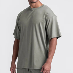 Camiseta de Alta Calidad de 400g con Cuello Ajustado, Estilo Urbano, 100% Algodón, para Hombre, Lisa, para Impresión Personalizada - Product Image 2