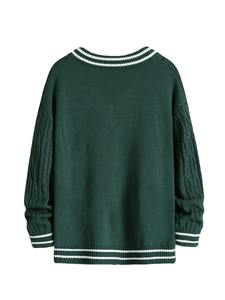 Pull en maille slim décontracté pour homme, col montant, motif lettres imprimé, respirant, anti-rétrécissement, anti-plis, en polyester - Product Image 3