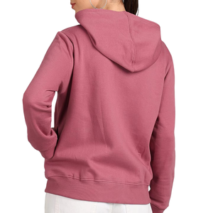 Sudadera con capucha de algodón liso teñido y personalizado para mujer, con hombros caídos, cremallera y logotipo a la moda - Product Image 3