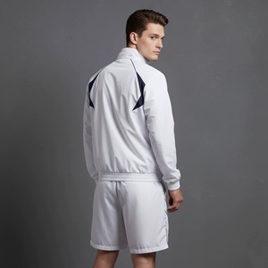 Conjunto de Chaqueta y Pantalones Cortavientos de Dos Piezas para Hombre, con Botones y Estampado Personalizado, Cierre de Cremallera, Ligero, Estilo Urbano, Manga Corta - Product Image 5
