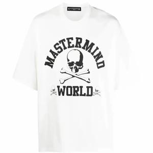 เสื้อยืดผ้าคอตตอนสีพื้นทรงหลวมสำหรับผู้ชายและทุกเพศของ100% สั่งทำทรงสูง180การพิมพ์ดิจิตอลแบบ GSM - Product Image 1