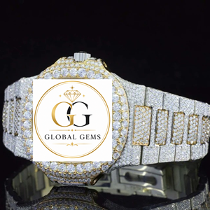 Export Quality Rose Gold Iced Out Stainless Steel Diamond Watch for Business Parties and Daily Wear Available for Best Price - Product Image 3