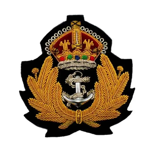 Badges de blazer brodés en fil de bullion avec épingle de sûreté, haute qualité, service OEM/ODM personnalisé, couleurs et logos sur mesure, tissu toile - Product Image 6