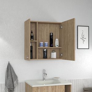 Single-Door <b>Pine</b> Bathroom <b>Shelves</b> Sines Medicine Cabinet with Four Internal <b>Shelves</b> - Product Image 5
