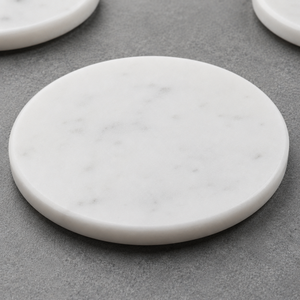Premium White Marble Round <b>Coaster</b> Handmade Natural Stone Cup Mat <b>Drink</b> <b>Coaster</b> for Dining Table Kitchen Office Marble <b>Coasters</b> - Product Image 6