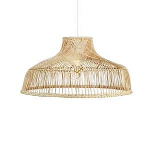 Modern Rattan <b>Lampshade</b> Flared Bell Pendant Light Shade Wide <b>Wicker</b> Hanging Lamp Cover for Bedroom Decor - Product Image 4