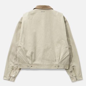 Veste de travail zippée pour homme en coton 100% lavé, coupe courte, avec plusieurs poches zippées discrètes et couleur contrastante - Product Image 2