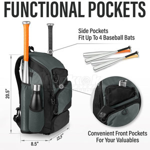Bolsa de Entrenamiento de Béisbol Premium, Tejido de Nailon/Poliéster Resistente, Capacidad de 30-40L, Asa de Transporte Cómoda para Jugadores - Product Image 4