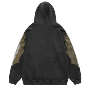 <b>Mens</b> <b>Black</b> Skeleton Print Hoodie Oversized Pullover Hoodie Gothic Streetwear Casual Hip Hop Hooded Sweatshirt - Product Image 6