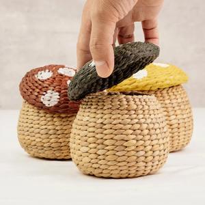 Cesta de Mimbre con Forma de Hongo Natural, Organizador Bonito, Perfecto para Guardar Juguetes en la Sala de Juegos, Cuarto de Niños y Dormitorio, Hecho a Mano en India - Product Image 3