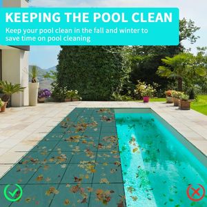 Copertura Verde per Piscina Rettangolare 16*32ft, Resistente e Impermeabile, con Avvolgitore - Product Image 4