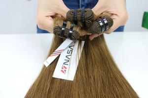 Extensión de cabello humano vietnamita crudo de moda Super doble máquina dibujada trama tono marrón venta al por mayor recto toda la longitud 65cm - Product Image 2