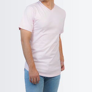 Camisetas Personalizadas con Cuello en V para Hombre, 100% Algodón, Manga Corta, Transpirables, Cómodas, Venta al Por Mayor, Servicio OEM Personalizado de Alta Calidad - Product Image 6