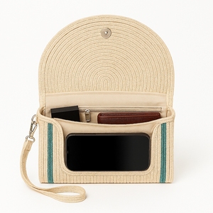 Handmade Fashion Bohemian Braided Cotton <b>Rope</b> Logo Clutch Bag for Women | Eco-Friendly Hand Woven Wedding Evening Daily Use - Product Image 3