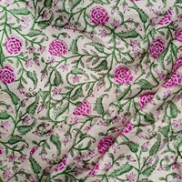 Tissu en jersey de coton biologique lavé, imprimé à la main, léger, doux, respirant, écologique, pour la décoration intérieure, les sacs, l'hôpital et l'artisanat