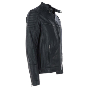Impresso International <b>Men's</b> Winter Leather <b>Jacket</b> Woolen Fabric Eco-Friendly Windproof Breathable Casual Style <b>Long</b> Sleeves - Product Image 4