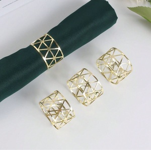 Handmade <b>Sheet</b> <b>Brass</b> Napkin Rings Luxury Table Napkin Holder for Home Hotel Dining and Decorative Table Setup - Product Image 1