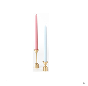 Antique-inspired Minimalist <b>Brass</b> Long-Stemmed Taper Candle Holder Set Stand Decor Gold Candle Stick Holders - Product Image 3