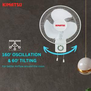 Ventilador de Pared Eléctrico de Plástico KIMATSU con 3 Aspas para Uso en Exteriores y Comercial (300x400mm) - Product Image 4