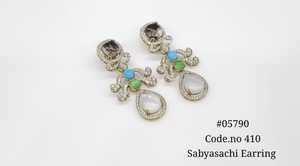 05790Dangle Earrings Cubic Zirconia Mehandi Plated Multicolor Stone <b>Magic</b> Doublet Stone Drop Earrings for Wedding Party Women - Product Image 4