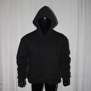 Sudadera con capucha 100% algodón color negro, 450 GSM, forro polar de algodón, bordado personalizado, impresión, relieve, corte holgado, sudaderas Clush Sports - Product Image 2