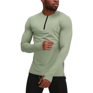 Camisas de compresión para hombre con impresión de logotipo personalizado camisas sublimadas personalizables de tela de punto de manga completa - Product Image 2