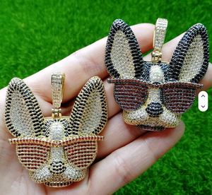 Collar con Colgante de Perro de Latón Chapado en Oro, Cadena de Cuerda con Circonitas, Joyería Hip Hop para Mascotas, para Hombres y Mujeres - Product Image 5
