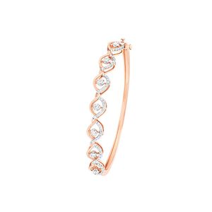 Rose Gold Lab Grown Diamond Spiral Wave <b>Bangle</b> <b>Bracelet</b> - Product Image 1