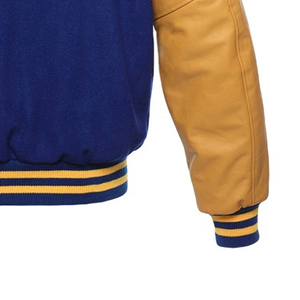 Veste universitaire blanche unie sur mesure avec bandes blanches, veste de baseball pour homme - Product Image 2