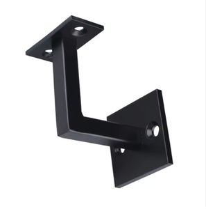 Modern <b>Black</b> Metal Handrail <b>Bracket</b> Heavy Duty Staircase Wall Mount Support Square Tube Railing Holder - Product Image 1
